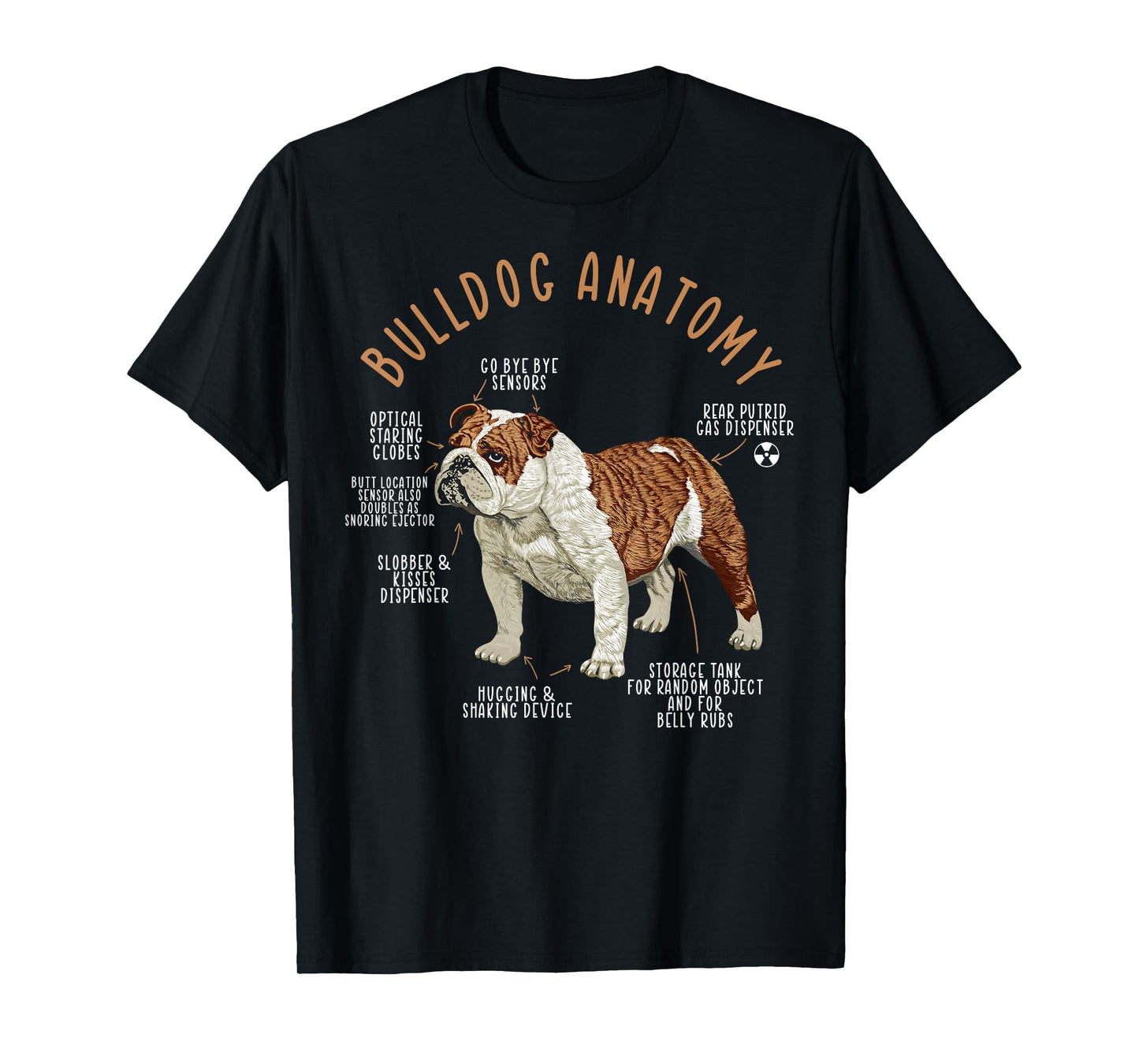 English Bulldog Anatomy Dog Biology Dog Lover T-Shirt