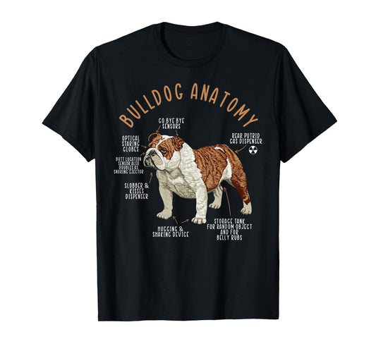 English Bulldog Anatomy Dog Biology Dog Lover T-Shirt