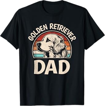 Golden Retriever Dad Funny Dog Lover Retro Men T-Shirt