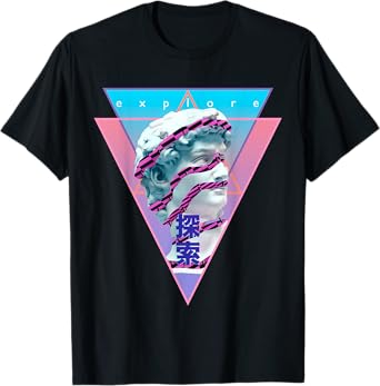 Vaporwave Statue of David Bust Retro 80s 90s Art Otaku T-Shirt