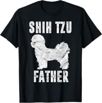 Vintage Shih Tzu Dad Gift Daddy Apparel Dog Father Pet Lover T-Shirt for Men Women Kids
