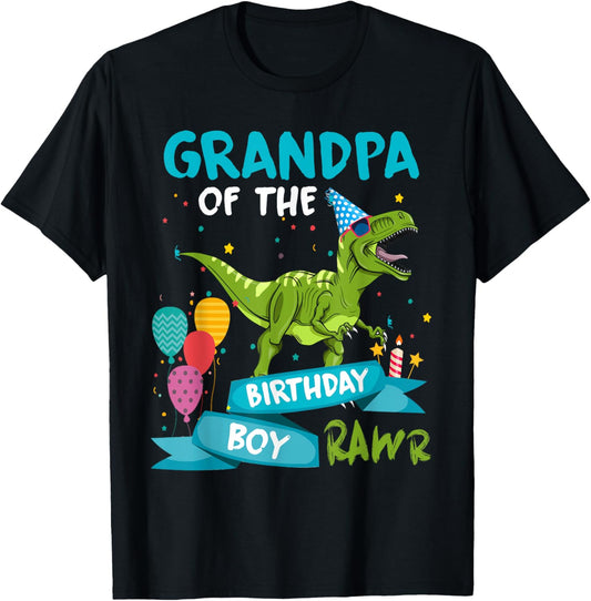 Grandpa of the Birthday Boy T-Rex Dinosaur Birthday Party T-Shirt