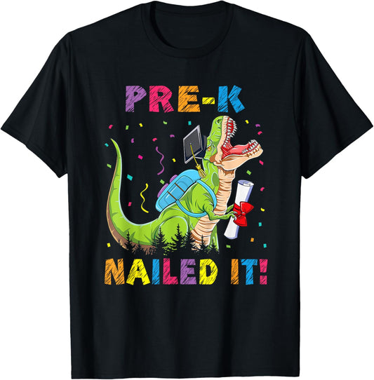 Dino Rex PreSchool Nailed It Pre-K Graduation Class Of 2024 T-Shirt