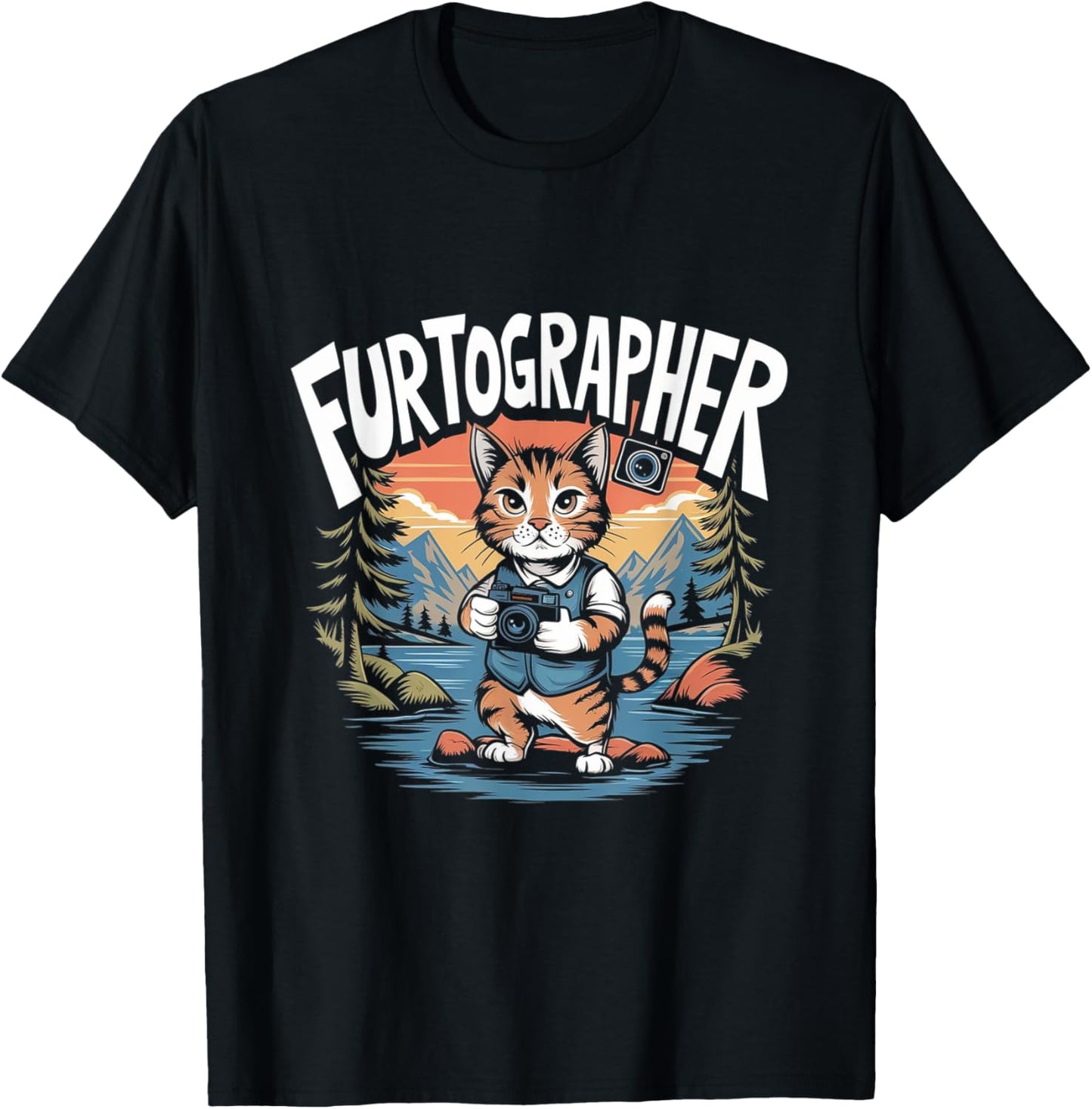 Funny Photographer Camera Cat Photography T-Shirt