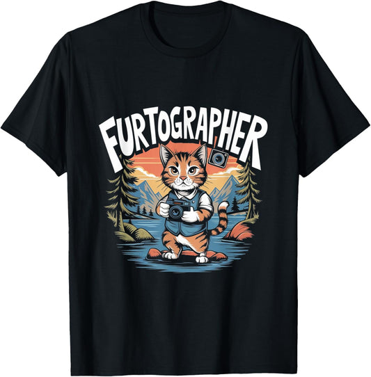 Funny Photographer Camera Cat Photography T-Shirt