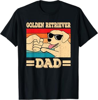 Funny Golden Retriever Dad Dog Retro Men T-Shirt