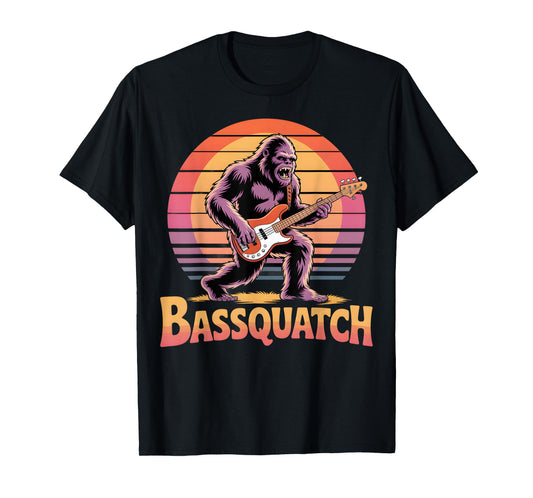 Bassquatch Funny Sasquatch Playing Bass T-Shirt