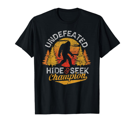 Bigfoot Hide and Seek Champion Shirt Sasquatch Tee Men Kids T-Shirt