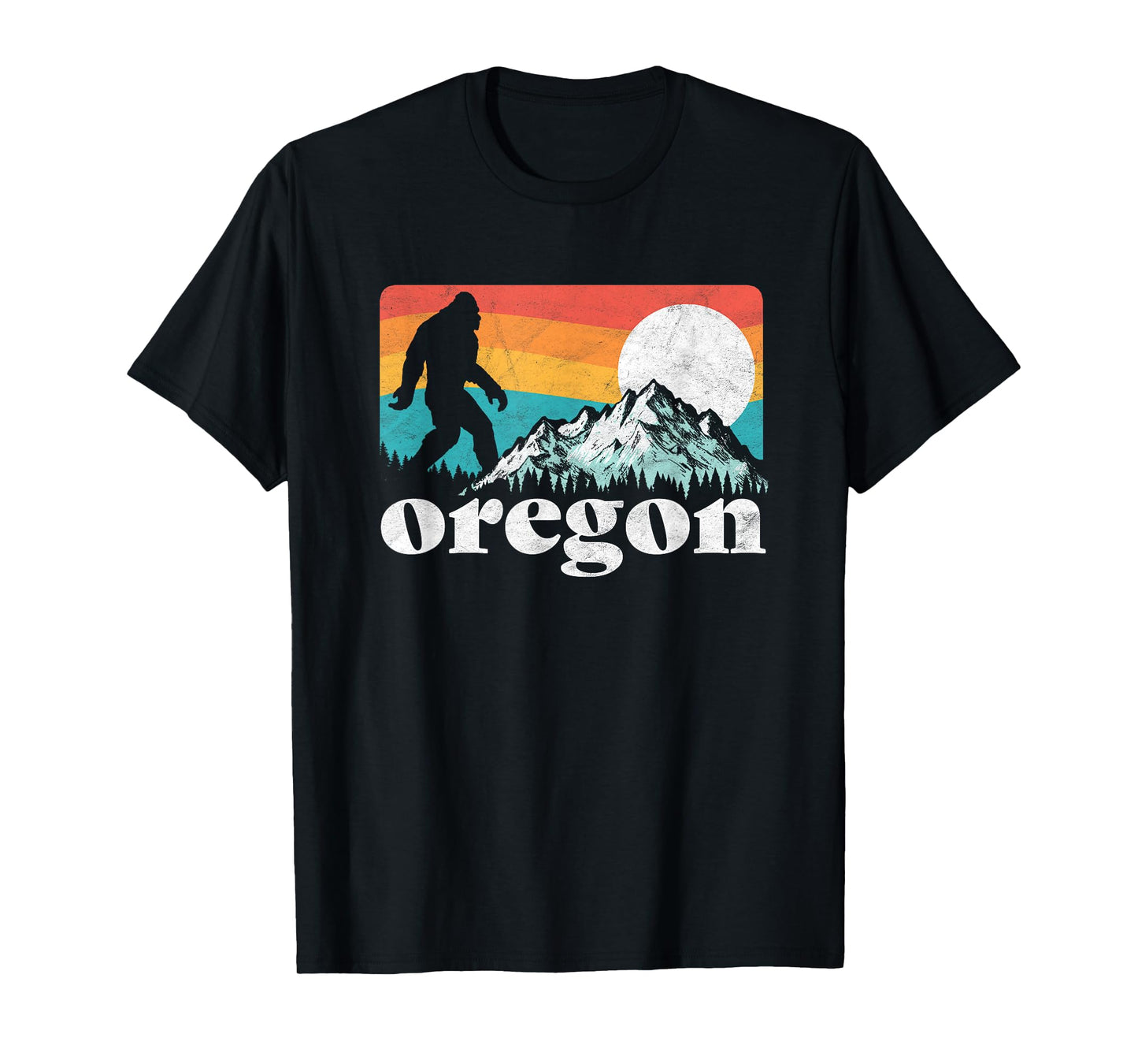 Oregon Pride Bigfoot Mountains 80's Vintage Nature Design T-Shirt
