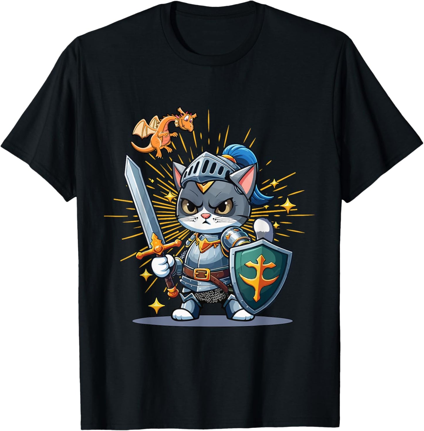 Knight Cat Medieval Knights Ren Faire Jousting T-Shirt