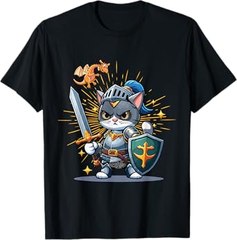 Knight Cat Medieval Knights Ren Faire Jousting T-Shirt for Men Women