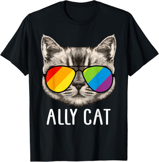 Ally Cat shirt Ally Cat LGBTQ+ LGBT Flag LGBT Ally Cat T-Shirt
