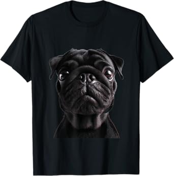 Pug Face for Dog Mom Dad Dad Funny Cute Black Pug T-Shirt for Men Women Kids