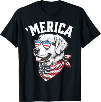 Golden Retriever 4th Of July Merica Patriotic T-Shirt