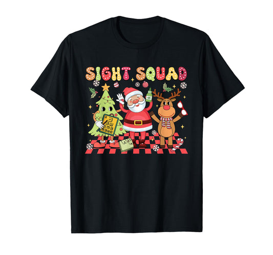 Sight Squad Christmas Optometry Ophthalmologist Crew T-Shirt