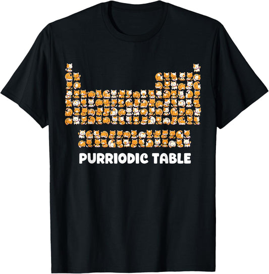 Periodic Table Shirt Chemistry Cat Periodic Table Of Element T-Shirt