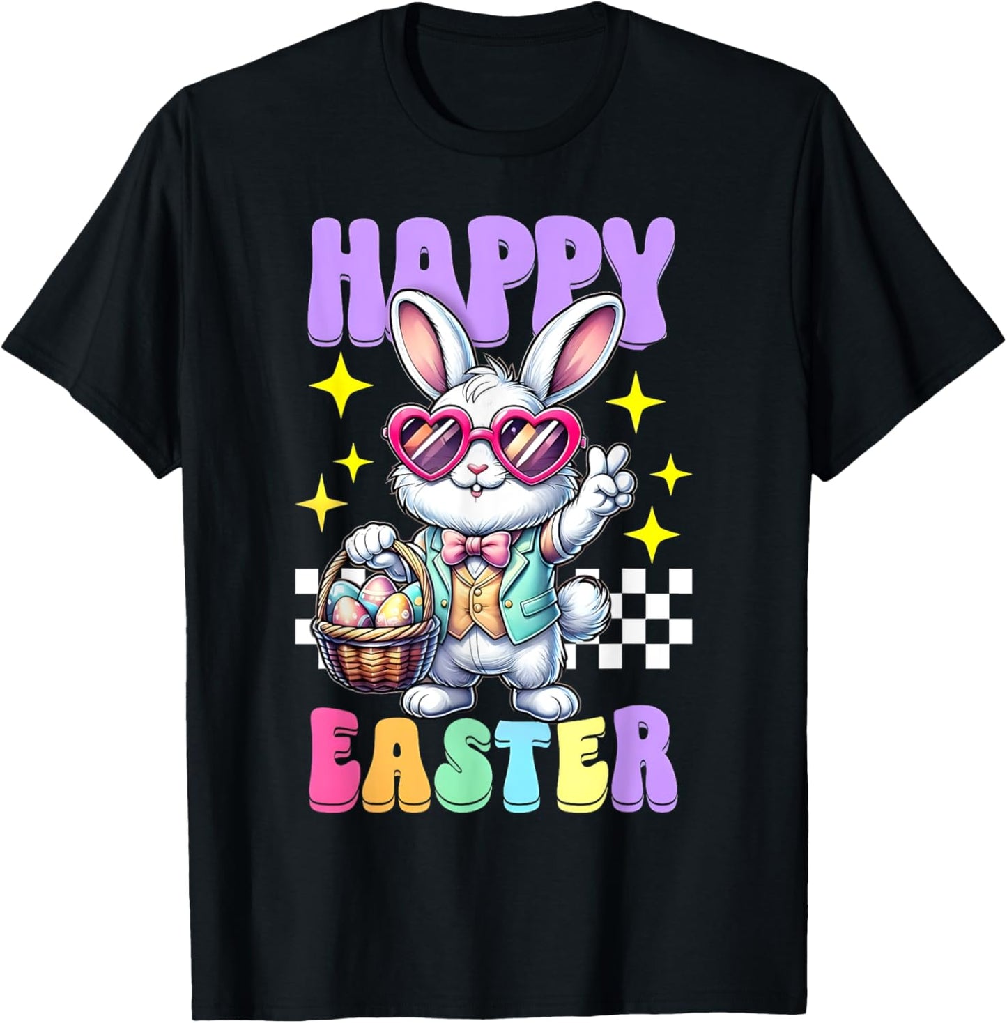 Happy Easter Bunny Rabbit Easter Day 2025 Women Boys Girls T-Shirt