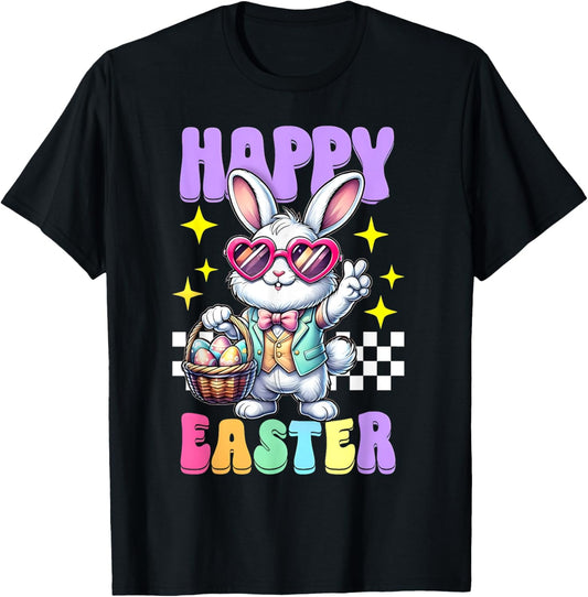 Happy Easter Bunny Rabbit Easter Day 2025 Women Boys Girls T-Shirt