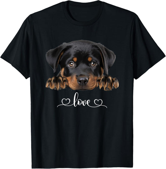 Cute Dog Graphic Love Rottweiler Puppy Dog T-Shirt