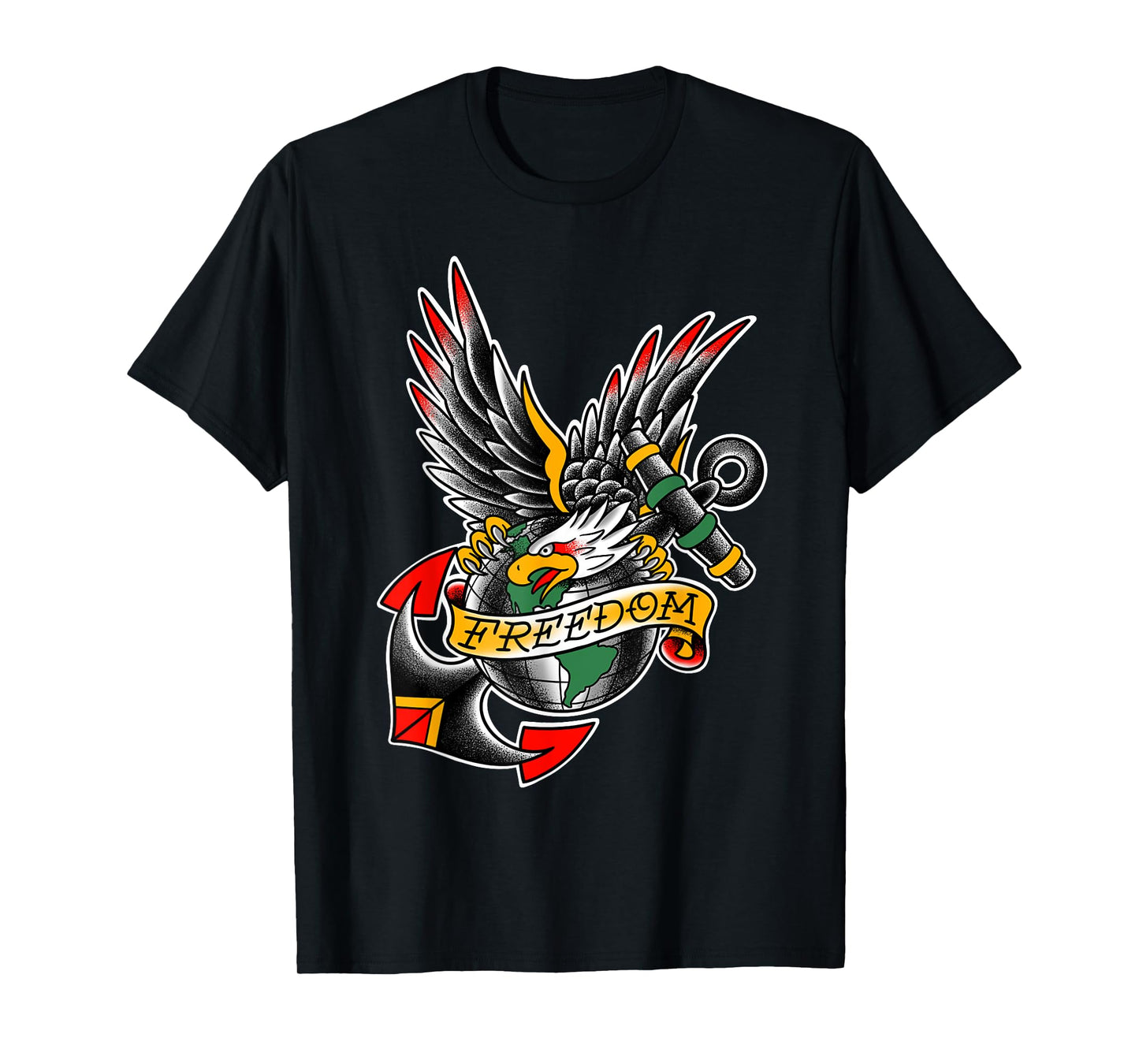USA Traditional Tattoo style Bald Eagle (Freedom) T-shirt T-Shirt