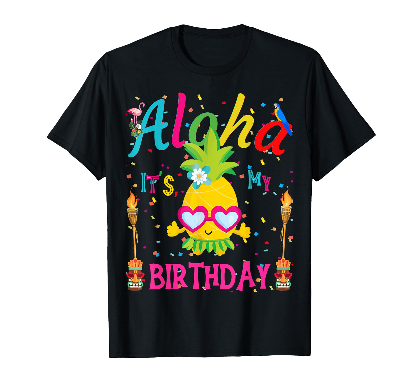 Aloha It's My Birthday Hawaii Girl Women's Pineapple Luau T-Shirt