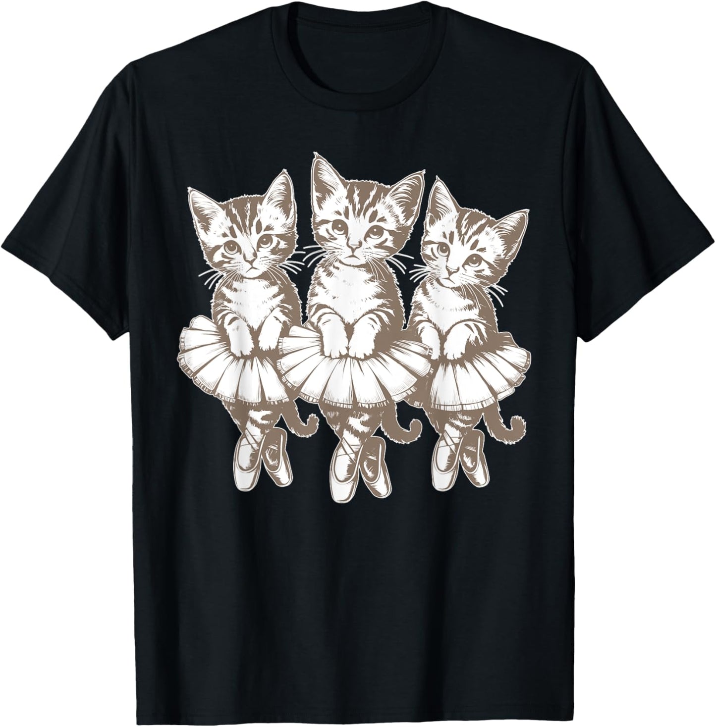 Ballet Dancing Cats Ballerina Girls Women Vintage Ballet T-Shirt