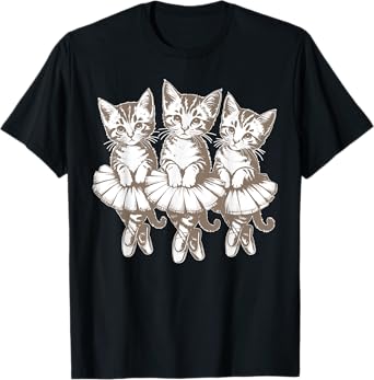 Ballet Dancing Cats Ballerina Girls Women Vintage Ballet T-Shirt