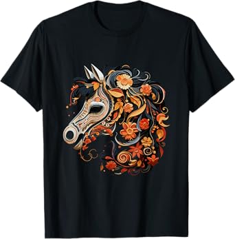 Dia De Los Muertos Day Of The Dead Halloween Horse T-Shirt