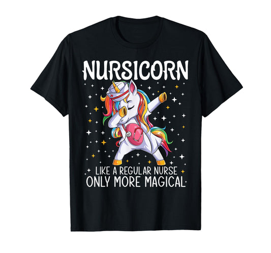 Dabbing Unicorn Nursicorn Funny Nurse Gift women men CNA RN T-Shirt