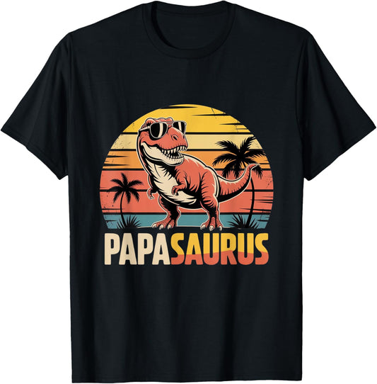 Papasaurus T Rex Funny Dinosaur Papa Saurus Dad Fathers Day T-Shirt