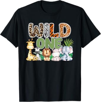 Wild One 1st Birthday Safari Family Matching T-Shirt