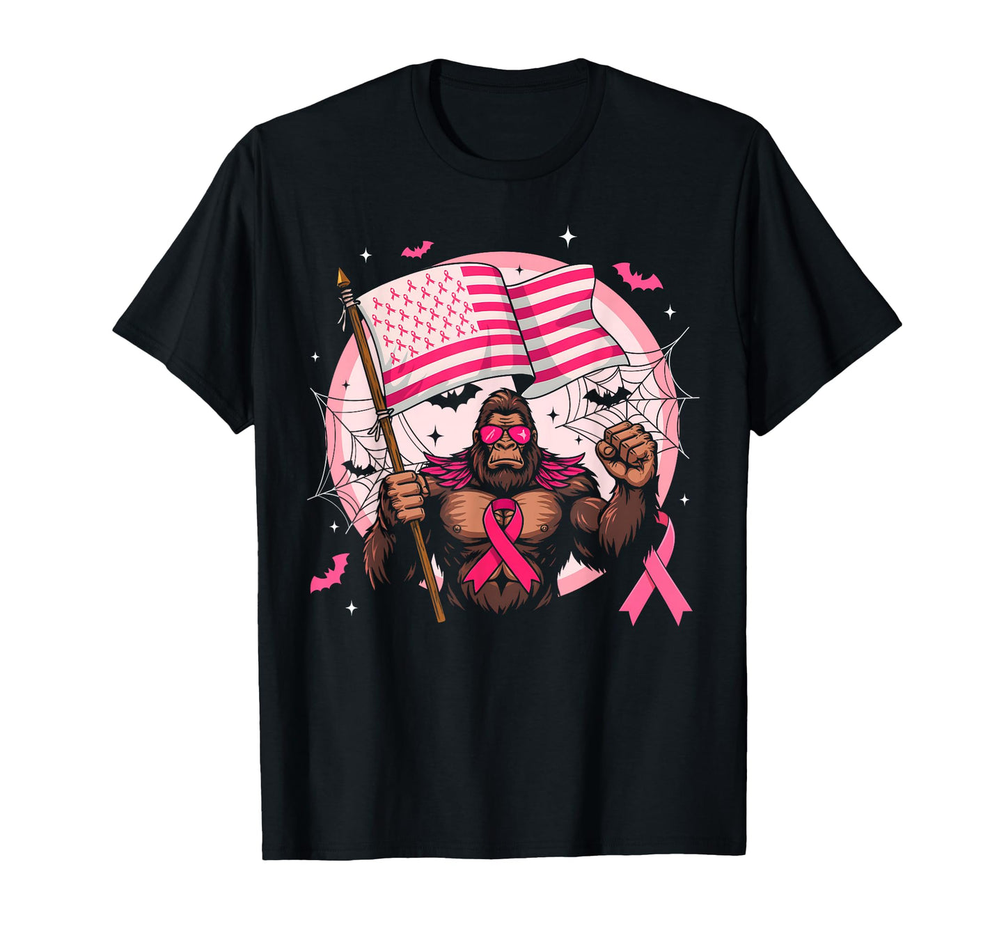 Bigfoot Pink Ribbon Breast Cancer Awareness Month Women Men T-Shirt