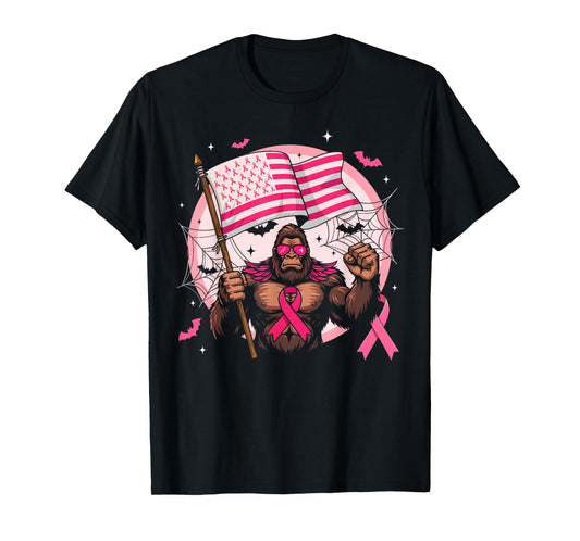 Bigfoot Pink Ribbon Breast Cancer Awareness Month Women Men T-Shirt