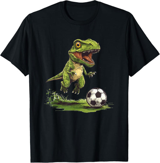 Funny Soccer with Jurassic Dinosaur Outfit T-Shirt