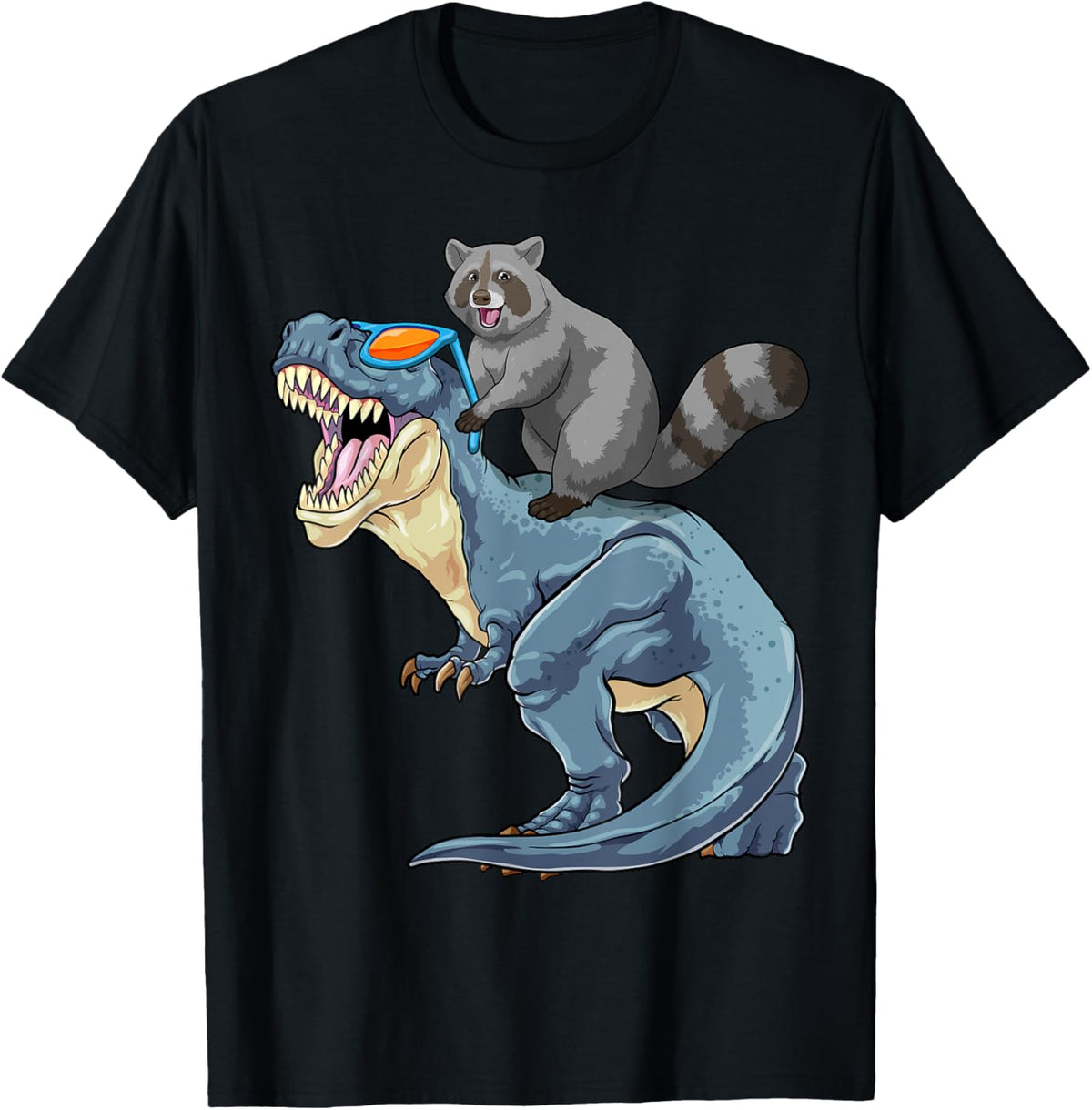Raccoon Riding Dinosaur T-Rex Raccoon Trash Panda T-Shirt