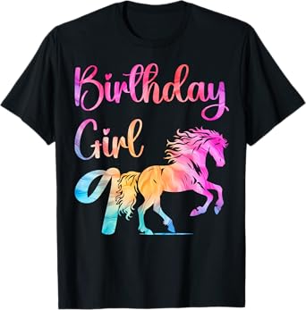 9th Birthday Horse 9 Year Old Girl Birthday Horse Lovers T-Shirt