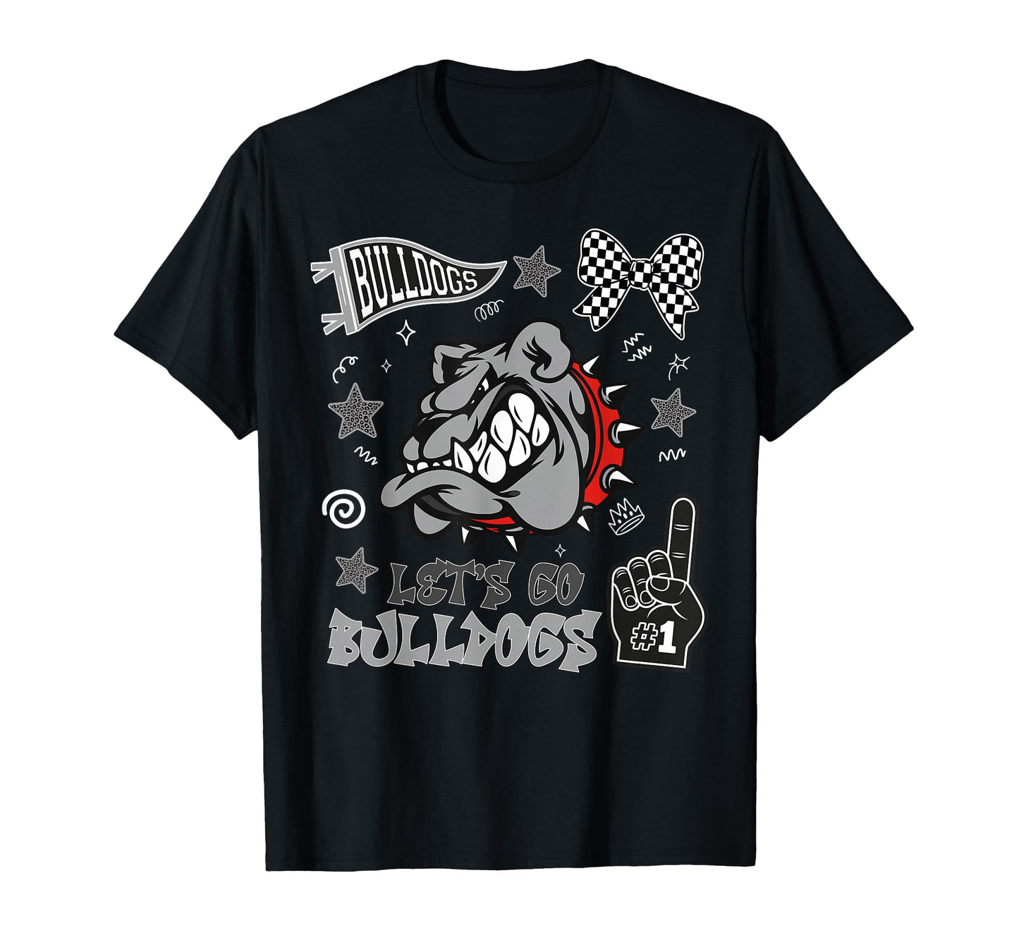 Bulldogs Mascot Back to School Team Spirit Sports Fan T-Shirt