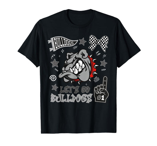 Bulldogs Mascot Back to School Team Spirit Sports Fan T-Shirt