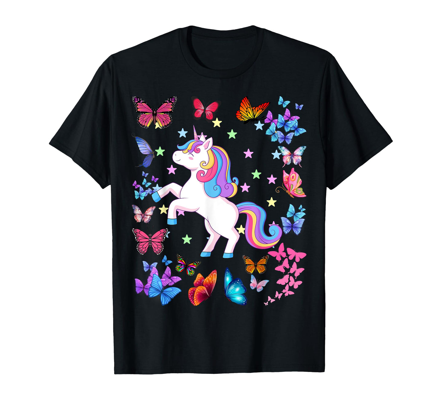 Gifts For Girls Unicorn Butterflies Graphic Tees Kids T-Shirt