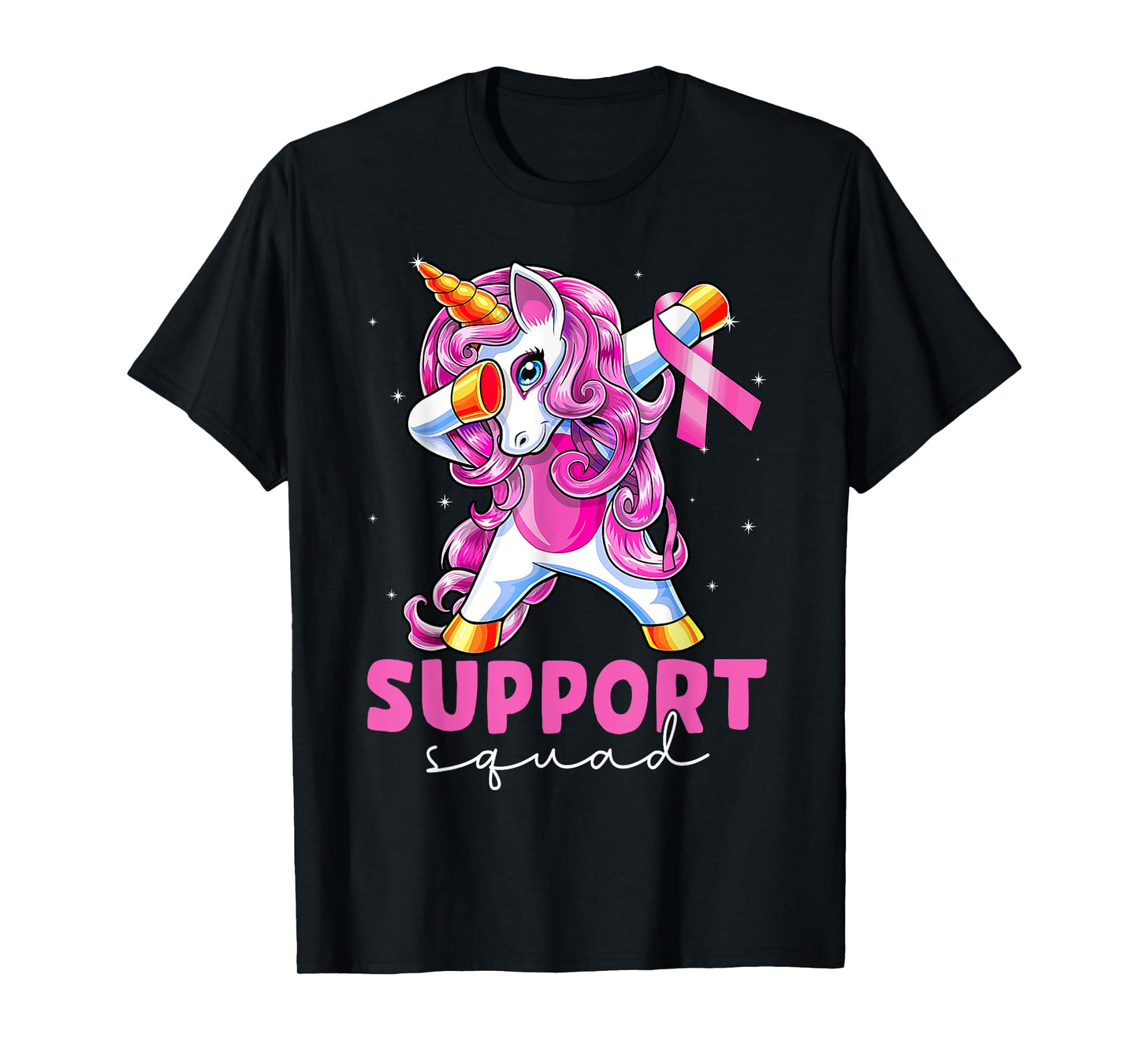 Support Squad Breast Cancer Awareness Pink Unicorn Kids T-Shirt
