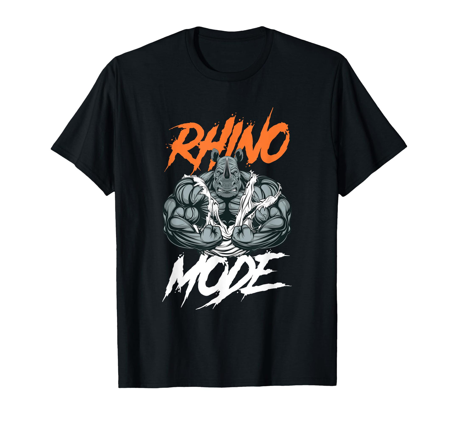 Funny Strong Rhino With Big Biceps Rhino Mode For Gym Lover T-Shirt