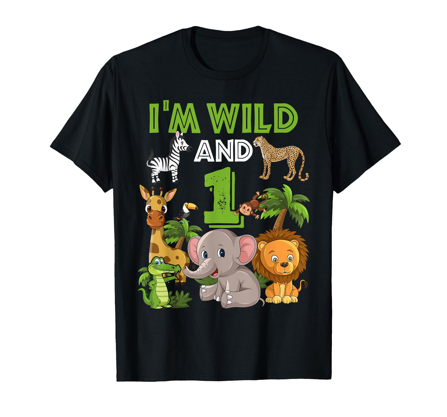 1 Year Old Zoo Birthday Shirt Safari Jungle Zoo Animal 1st T-Shirt