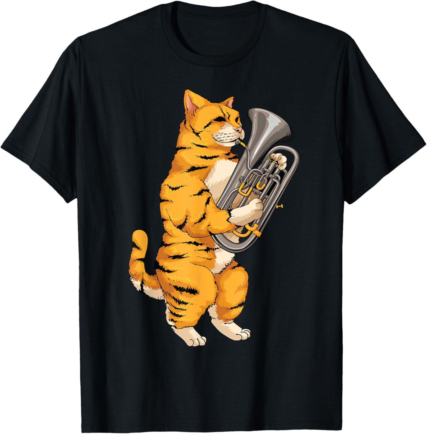 Funny Cat Playing Euphonium | Cool Love Animal Musician Gift T-Shirt