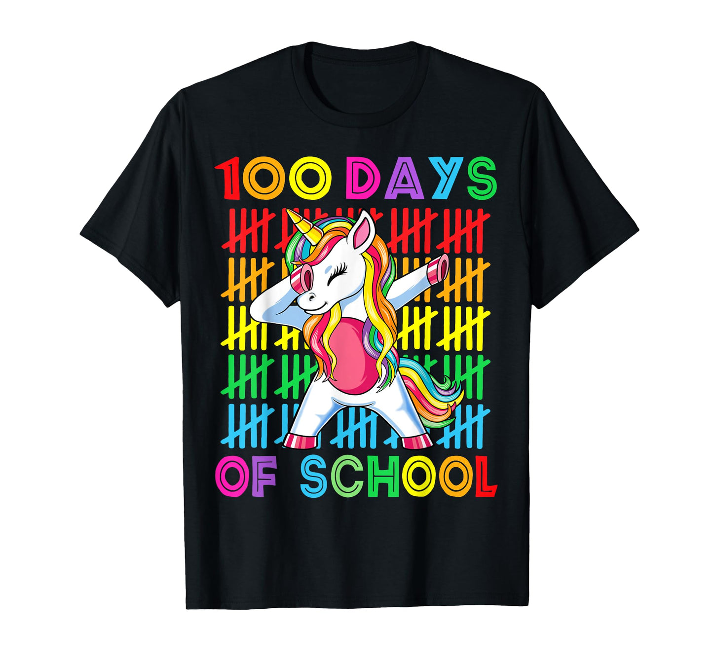 100 Days of School Unicorn Girls Teacher 100th Day of School T-Shirt