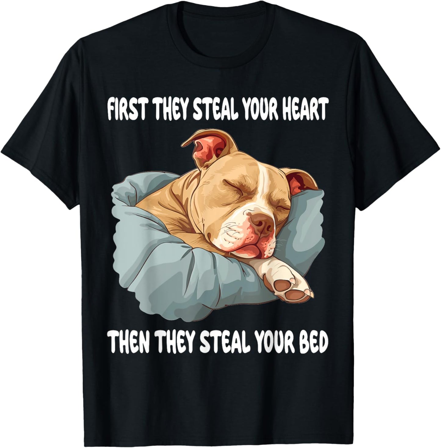 Pitbull Sleeping Pajamas Nightgown T-Shirt