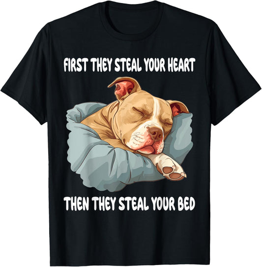 Pitbull Sleeping Pajamas Nightgown T-Shirt