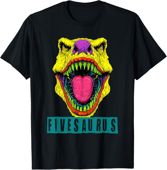 Fivesaurus - Five-A Saurus T-Rex 5th Birthday T-Shirt