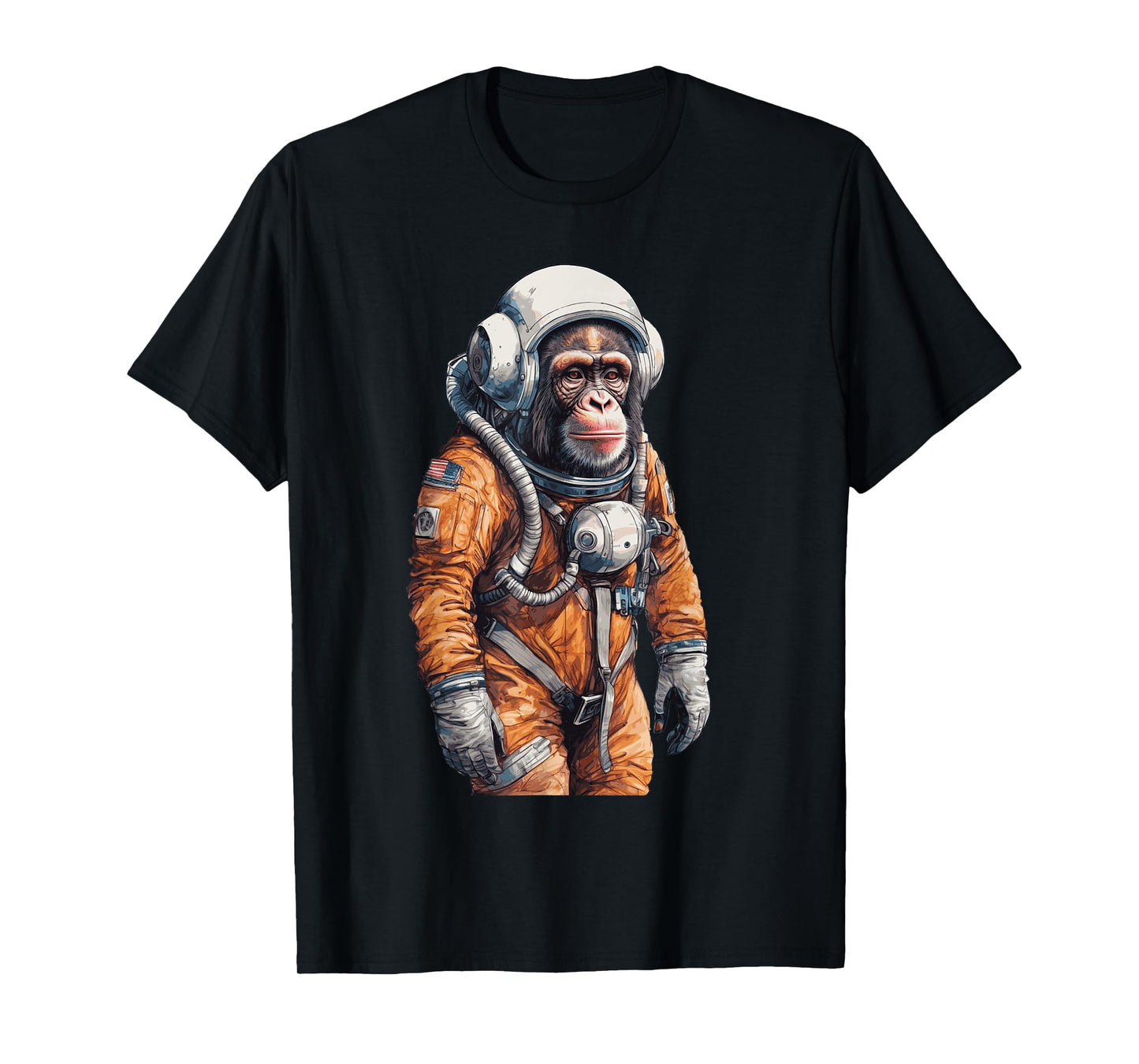 Monkey Astronaut Vintage Travel Spacesuit Cosmonaut Space T-Shirt