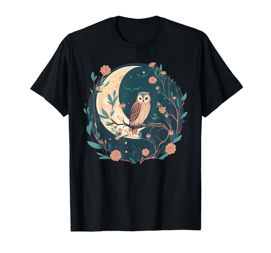 Cottagecore Aesthetic Floral Cute Owl Owlet Bird Forestcore T-Shirt