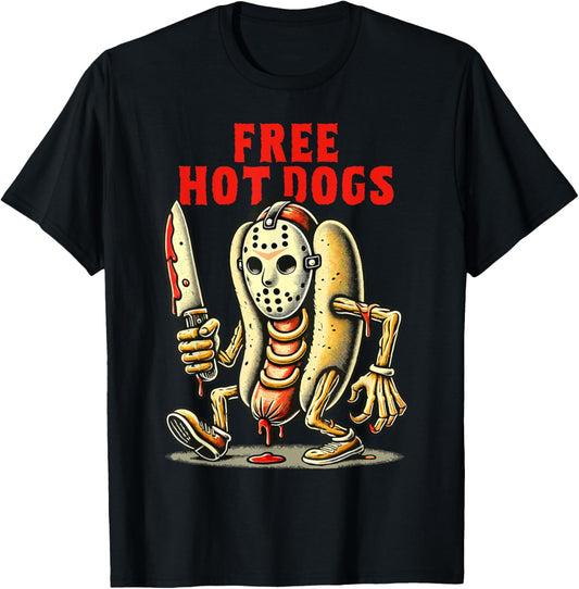 free hot dogs Horror creepy hotdog T-Shirt